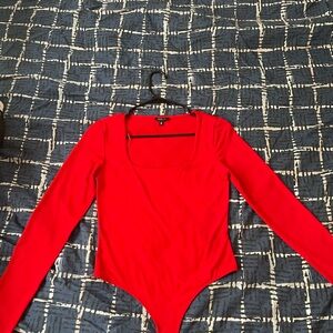 Dynamite Red Long Sleeve Bodysuit